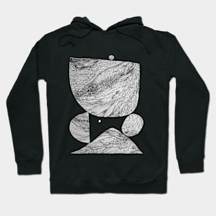 Composition 1 - Black on White Hoodie